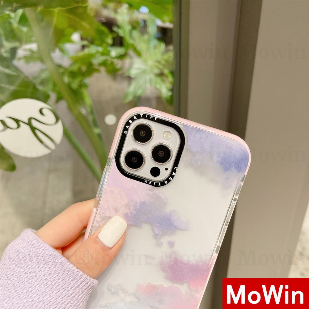 Mowin - iPhone Case Silicone Soft Case Clear Case Shockproof Protection Camera Frame Pink Purple Clouds Cute Style For iPhone 12 Pro Max 7plus XS Max 11 MAX mini 8plus Xr SE Pro SE2020 iphone 12