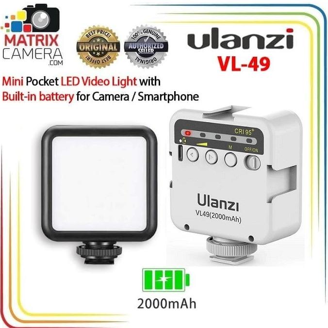Ulanzi Vl-49 Vl 49 Lampu Led Mini Video Light For Camera, Smartphone