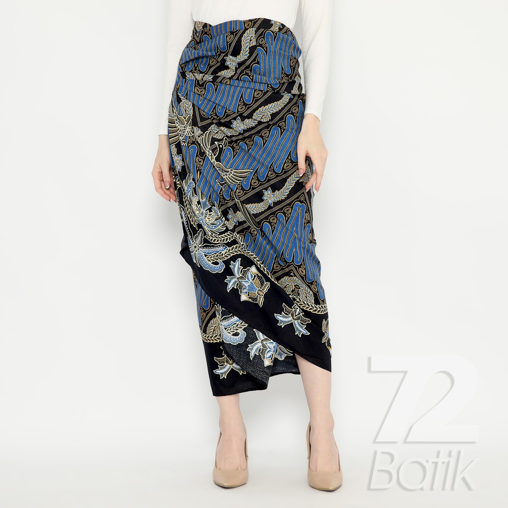 ROK BATIK SPAN Skirt Lilit Artha Kebaya Instan Modern Wanita Warna Biru Hitam Abu Grey 723396 Cap 72 - Rok Batik Lilit Bawahan Skirt Kamen Kebaya Songket Batik Panjang Plisket Span Instan Jadi Bali Lembaran Premium Modern Untuk Wanita Kondangan