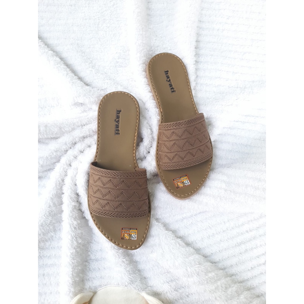 Sandal Wanita Rajut Hayati, GRATIS ONGKIR Simpel Elegan Terbuat dari karet mentah terbaik, original 