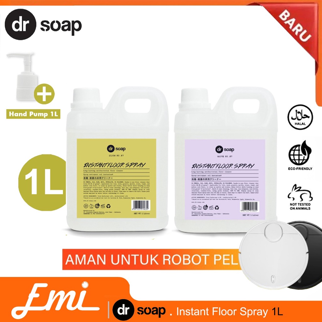 dr soap Instant Floor Spray 1L Sabun untuk Robot Vacuum Cleaner 1Liter