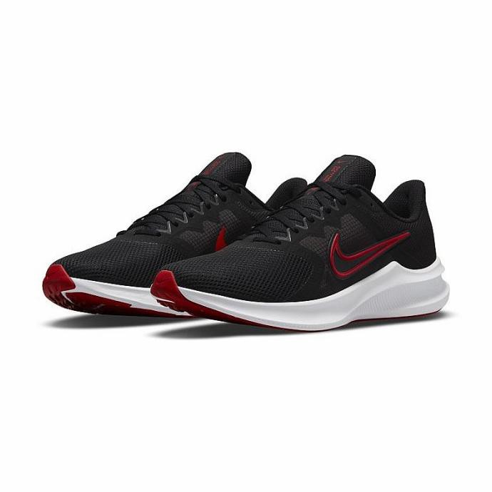 sepatu sport pria nike downshifter 11 black red original 100% bnib