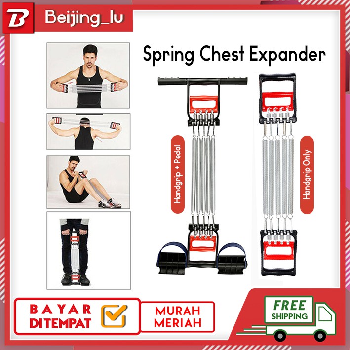 Spring Chest Expander 3 in 1 Hand Gripper Pull-Up Exercises Three Uses | Per Olahraga Multifungsi Pe