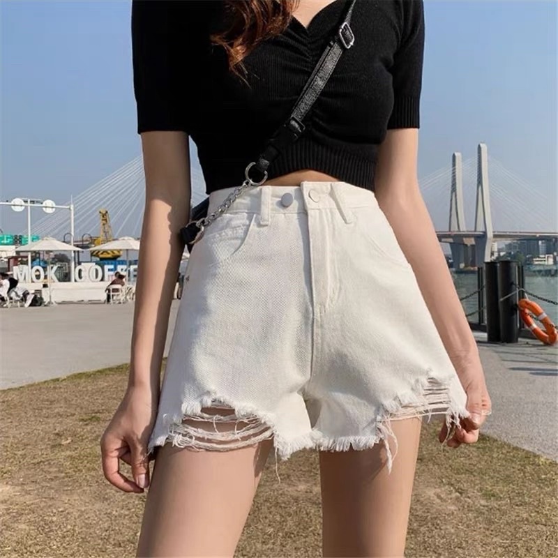 CELANA HW SHORT PANTS PENDEK JEANS DENIM HIGHWAIST HOTPANTS MX882