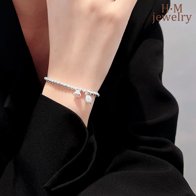 Gelang S925 Silver Biji Lotus