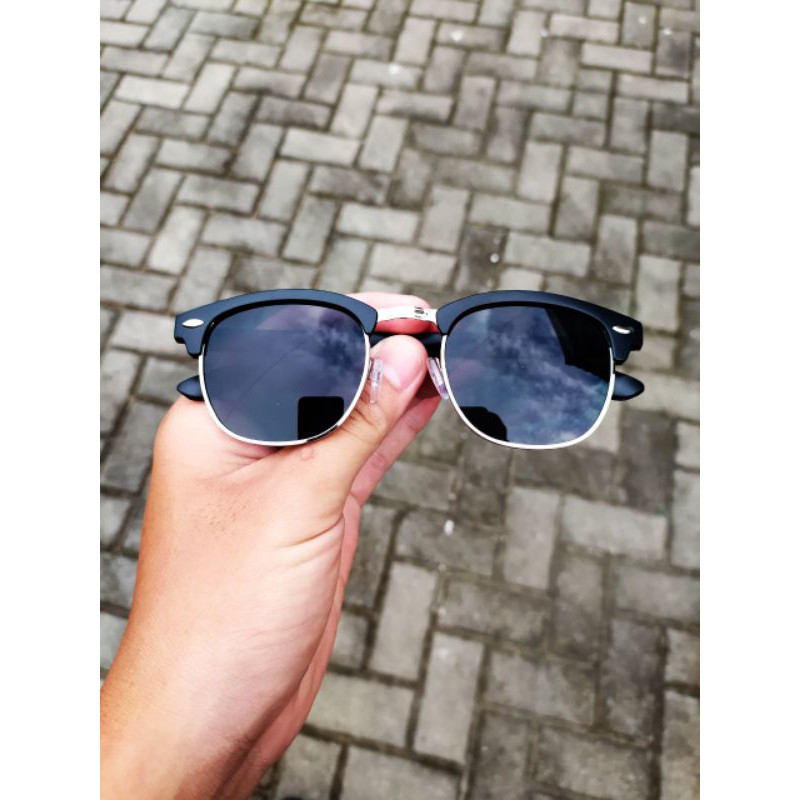 kacamata retro pria hitam doff/kacamata retro wanita hitam doff/kacamata murah/kacamata grosir