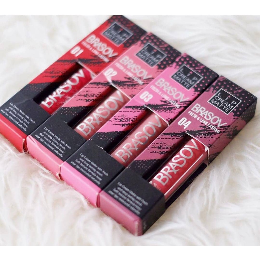 ⭐ BAGUS ⭐ BRASOV (✔️BPOM) Lip Cream Matte Fresh &amp; Long Lasting 6gr | Lipcream Matte Brasov