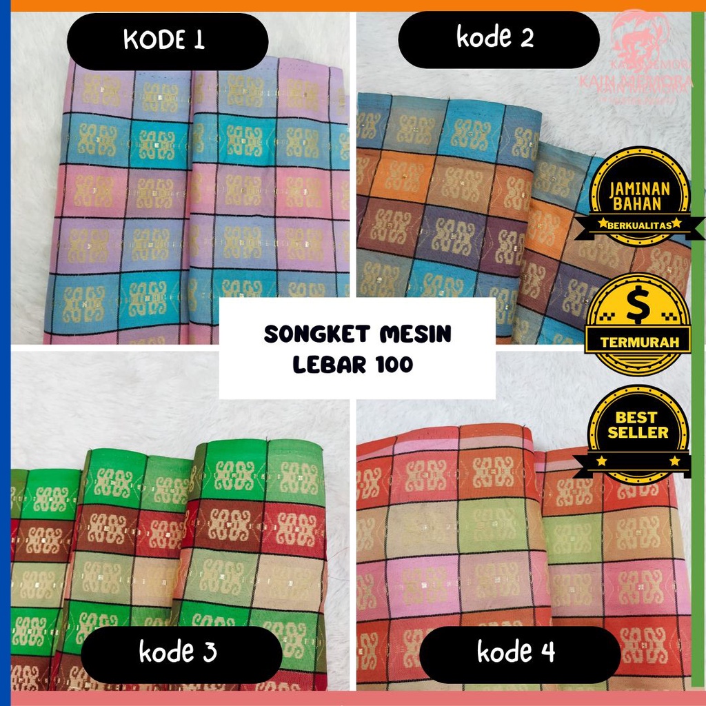 Kain Memora Kain Tenun Songket Lebar - 100 cm Murah Berkualitas Murah Banget Harga Promo