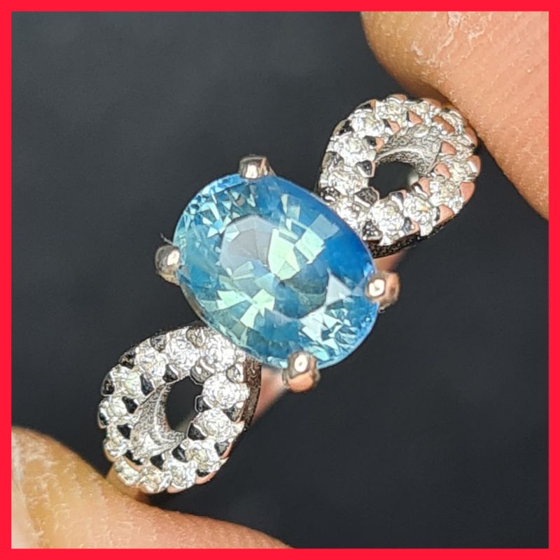 Natural Bi-color Sapphire 1.24ct Cincin Batu Safir Dua Warna BI139