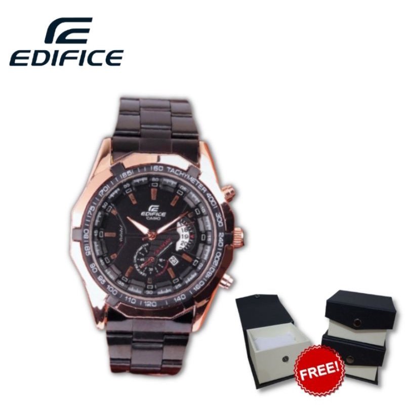 JAM TANGAN PRIA CASIO EDIFICE STAINLESS STEEL FREE BOX TERBARU