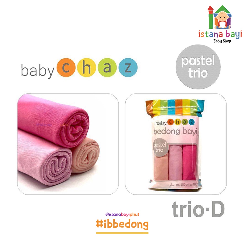 Baby Chaz Bedong Pastel 3 in 1 - Bedong bayi murah isi 3