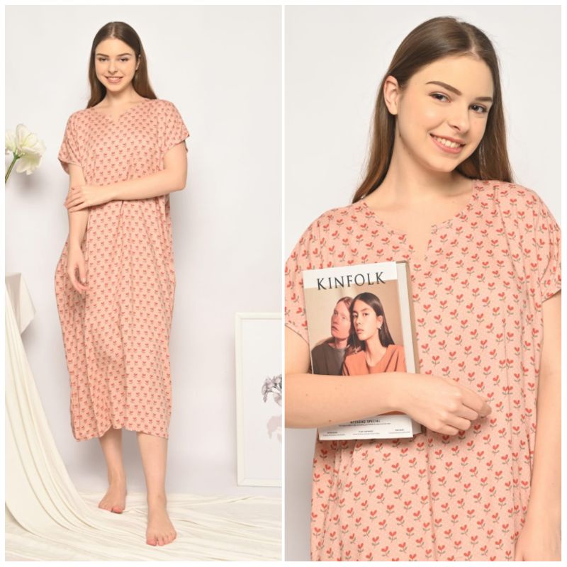 Daster Habel/HISBI Long BUSUI Panjang Semata Kaki Bahan Rayon Premium-Busui Habel 11