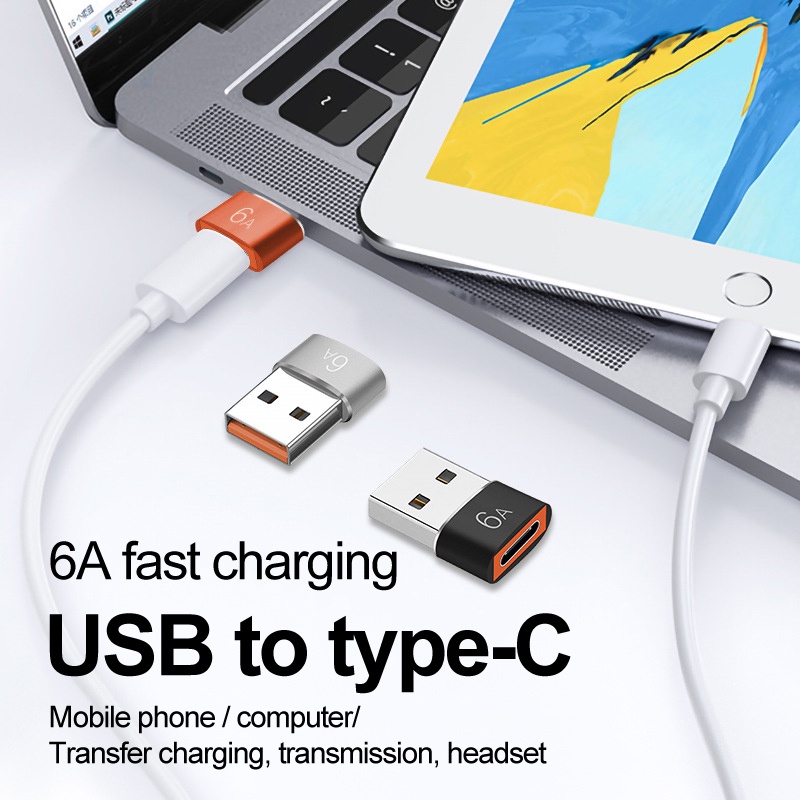 Adapter OTG Konektor Konverter Mini Tipe-C 6A Female Ke USB 3.0 Male Fast Charging