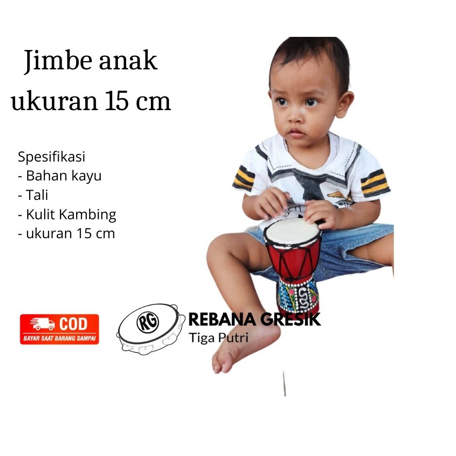 Alat Musik Jimbe / Gendang / Alat Musik Tradisional / Jimbe ukuran 15 cm