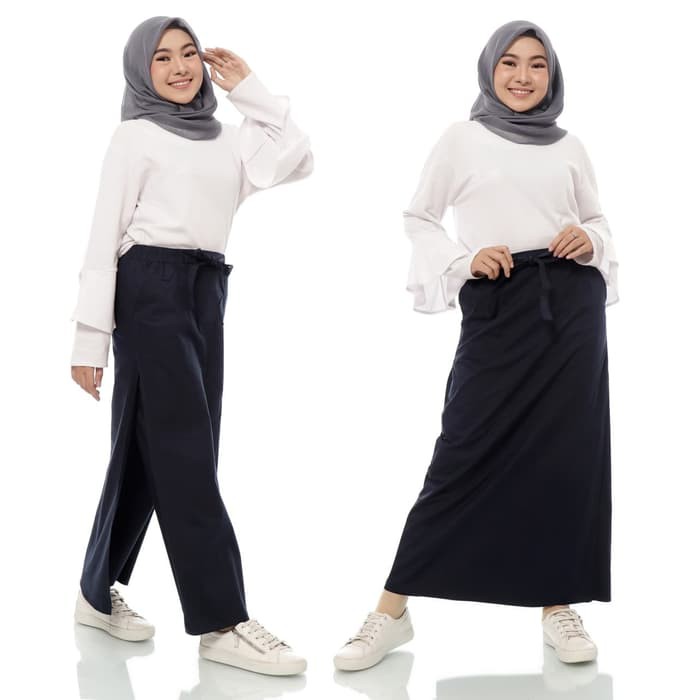 SUPER SALE - NHM ROK CELANA MUSLIMAH HITAM - CELANA KULOT PANJANG - HITAM