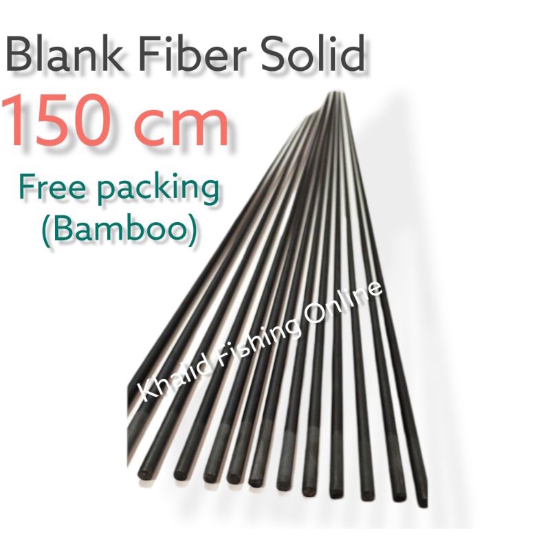 (WARNA HITAM) BAHAN CUSTOM JORAN BLANK FIBER SOLID PANJANG 150 CM KUAT , LENTUR DI UJUNG dan ringan