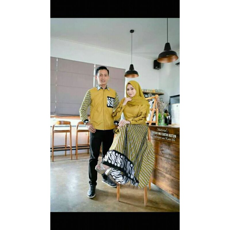 Baju Couple Keluarga kombinasi Batik Terbaru