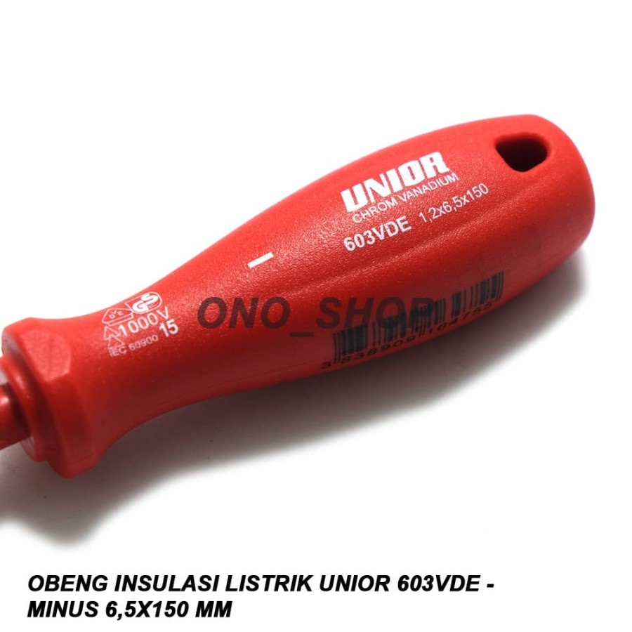 UNIOR 603VDE - Minus 6,5x150 mm - Obeng Insulasi Listrik