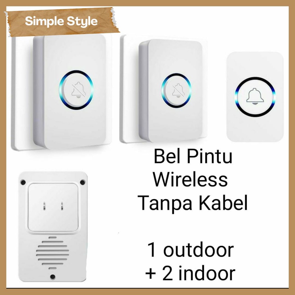 Bel Bell Pintu Rumah Kantor Wireless Tanpa Kabel Nirkabel Waterproof Smart Murah