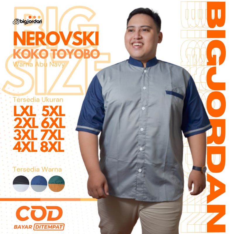 baju koko big size kemeja koko ukuran jumbo XXXL XXXXL Baju muslim pria jumbo 5XL 6XL 7XL 8XL