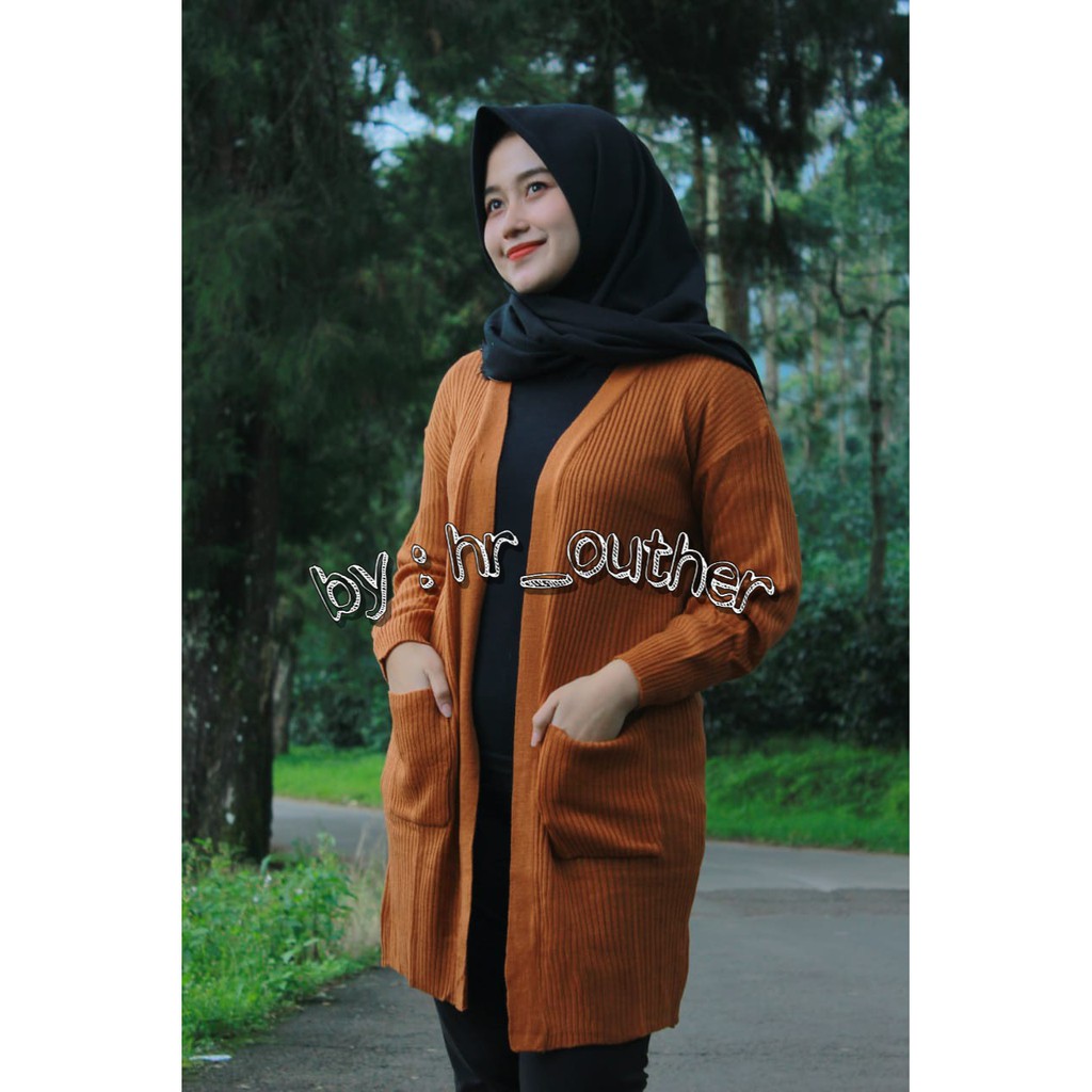 Long Outer  PREMIUM Oversize  Rajut  BELLE Outer  Panjang 