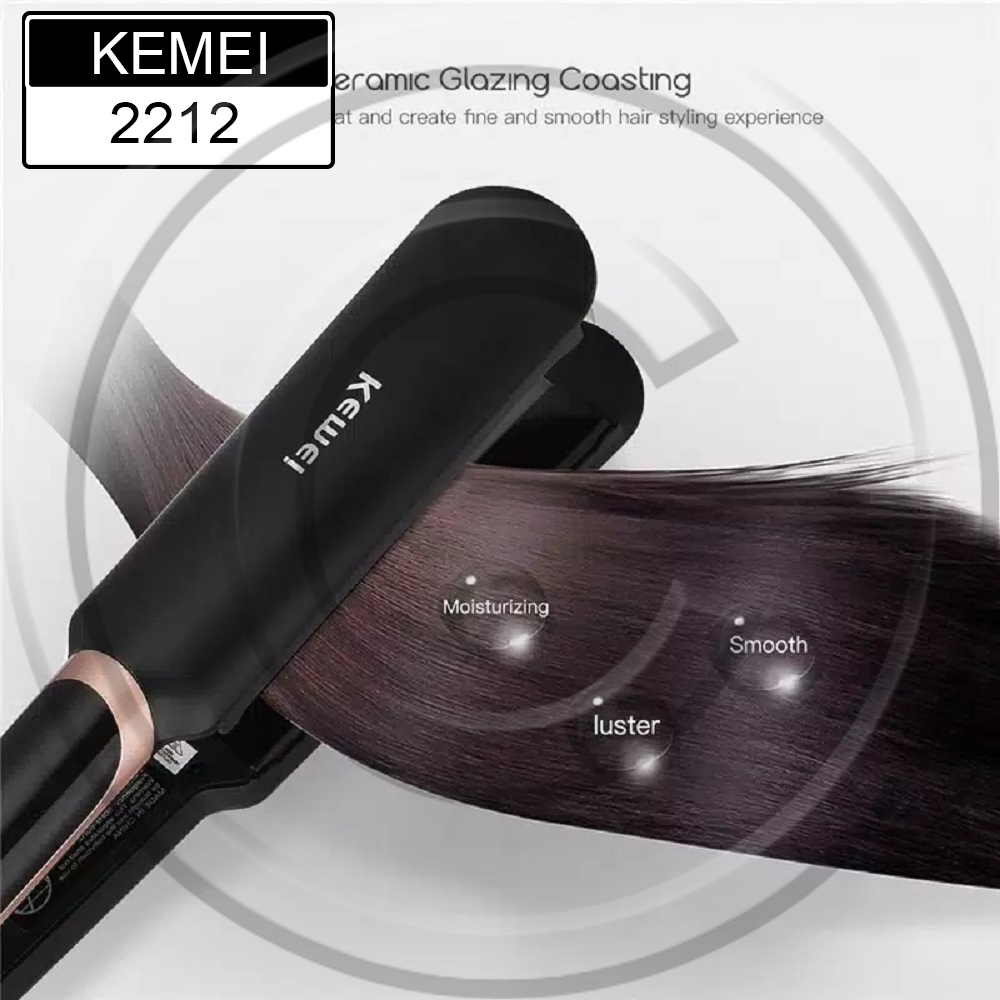 KEMEI / KM-2212 / Catokan Rambut Plat Lebar Lurus InfraRed
