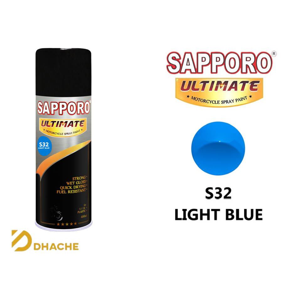 Cat Semprot Sapporo Ultimate S32 Light Blue / Cat Pilox Sapporo Ultimate Warna Biru Muda 400 ml