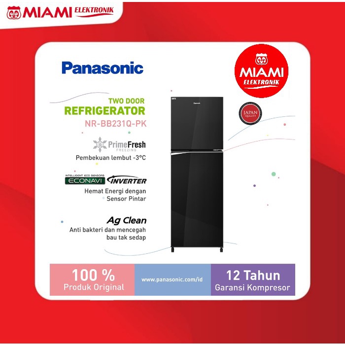 Panasonic NRBB231Q Lemari Es 2 Pintu 230 Liter BB231Q-S / BB231Q-PK Kulkas 2 Pintu