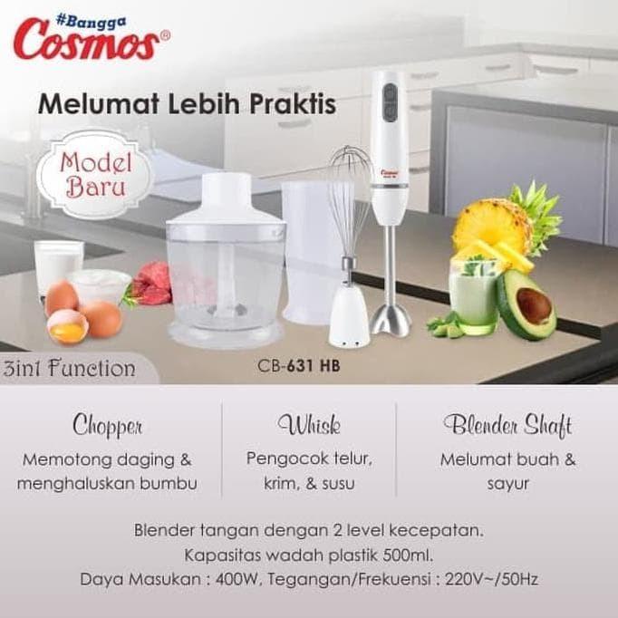 Cosmos CB-631 HB - 3in1 Hand Blender 500 ml Garansi Resmi