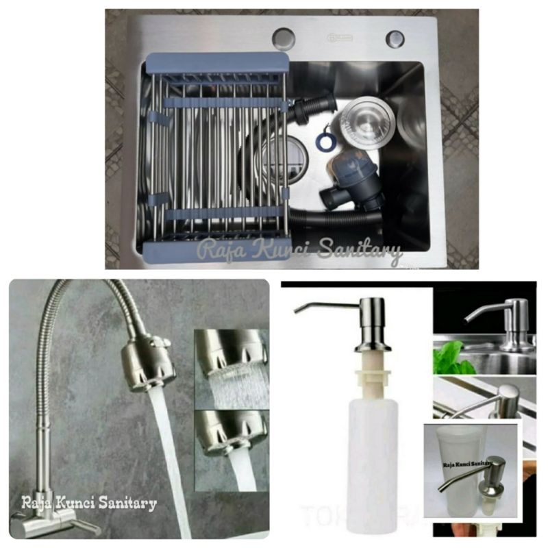 Kitchen Sink 5040 ONAN Golden Hand/BOLZANO CANNES/Paket Lengkap Kitchen Sink 5040 Stainless