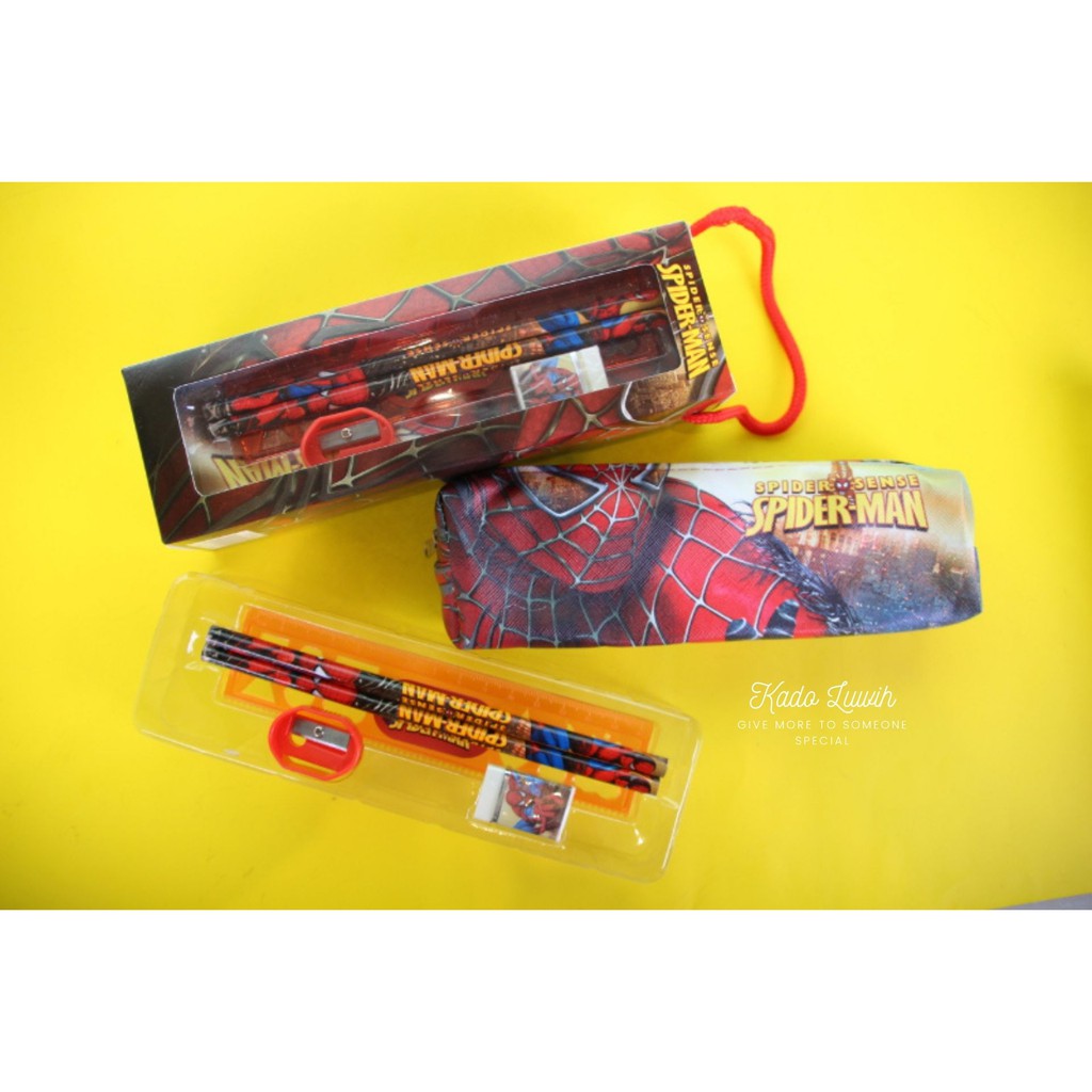 

908-STUDY SET PERLENGKAPAN SEKOLAH MOTIF UNICORN /SPIDERMAN