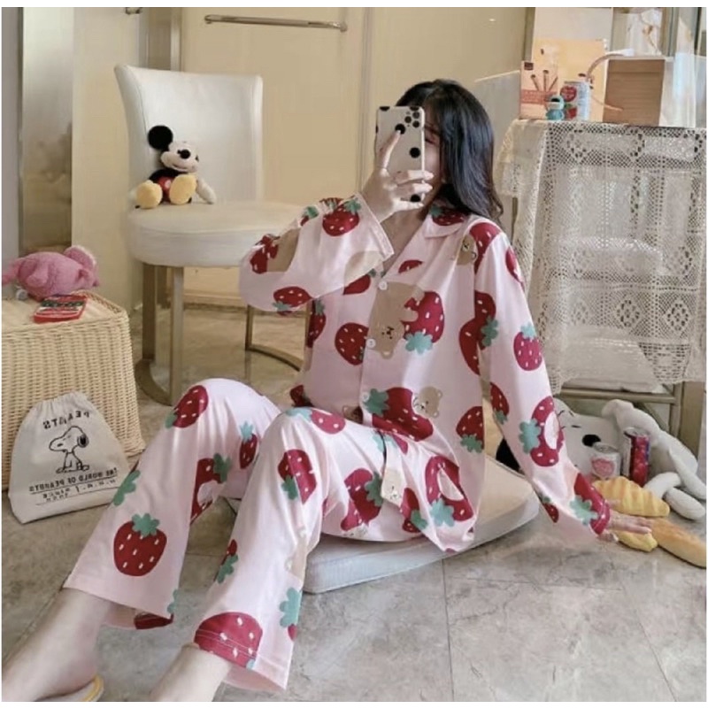 PIYAMA WANITA REMAJA ABG MUSLIMAH SETELAN CELANA PANJANG SYARIH MOTIF KANCING KERAH NEW COLLECTION BIG SIZE