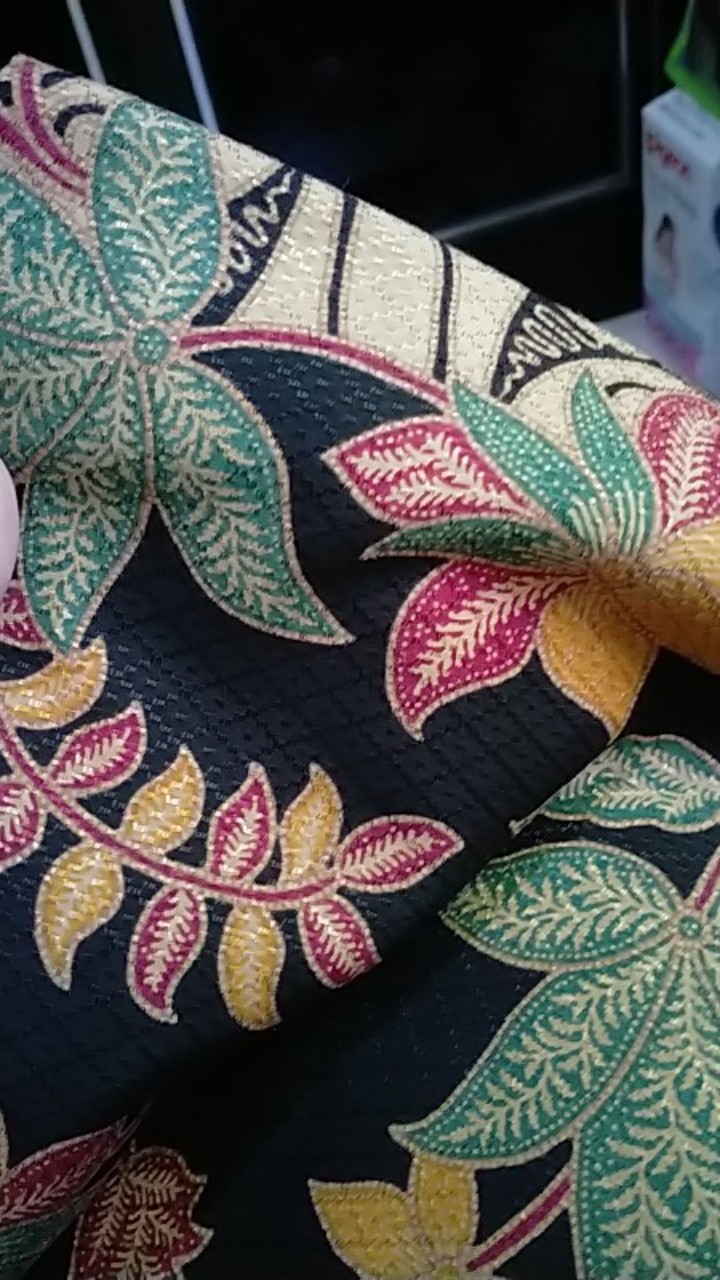 Kemeja Batik Panjang Slimfit Premium Dobby Dby Dobi Dobbi Parang Merah Kuning Hitam 723897 Cap 72