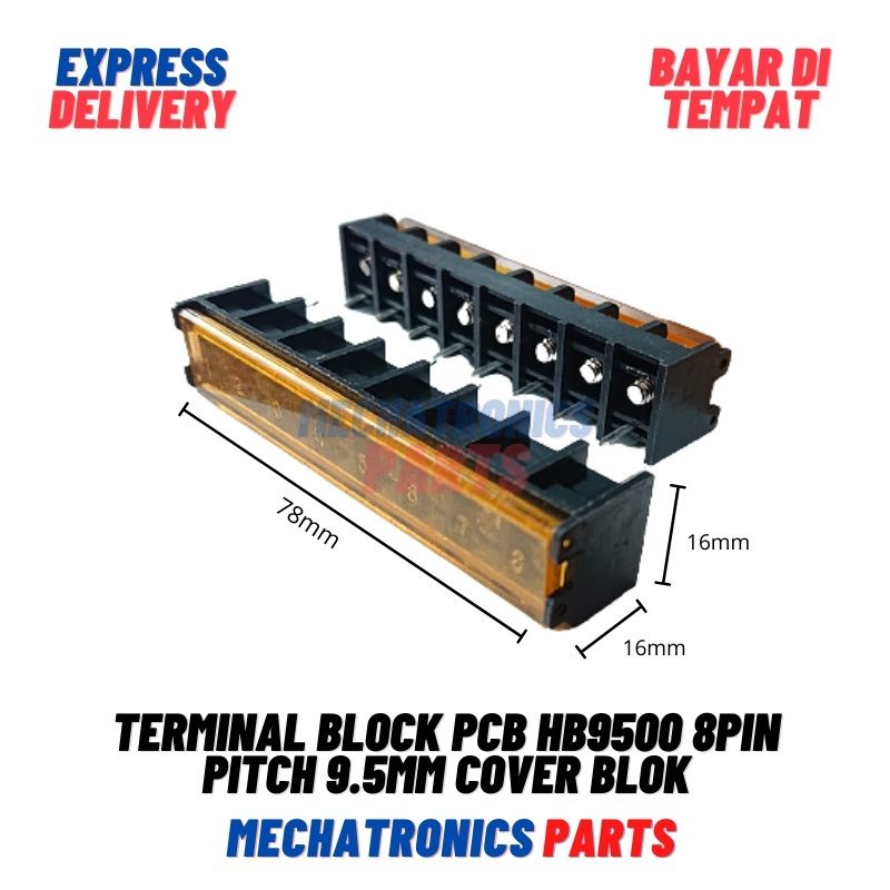 Terminal Block PCB HB9500 8PIN Pitch 9.5mm Cover Blok