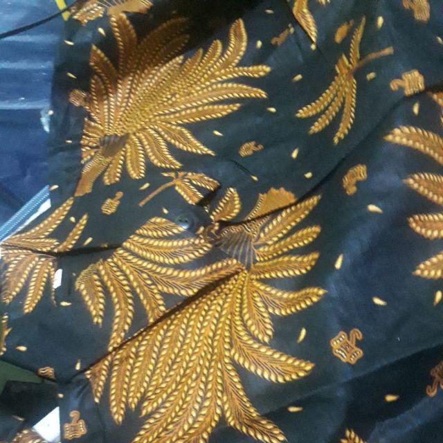 Warung Batik Hrb026 Kenongo Kemeja Tosca Pendek Pekalongan Padi M L Xl Sogan Halus Kemeja Batik