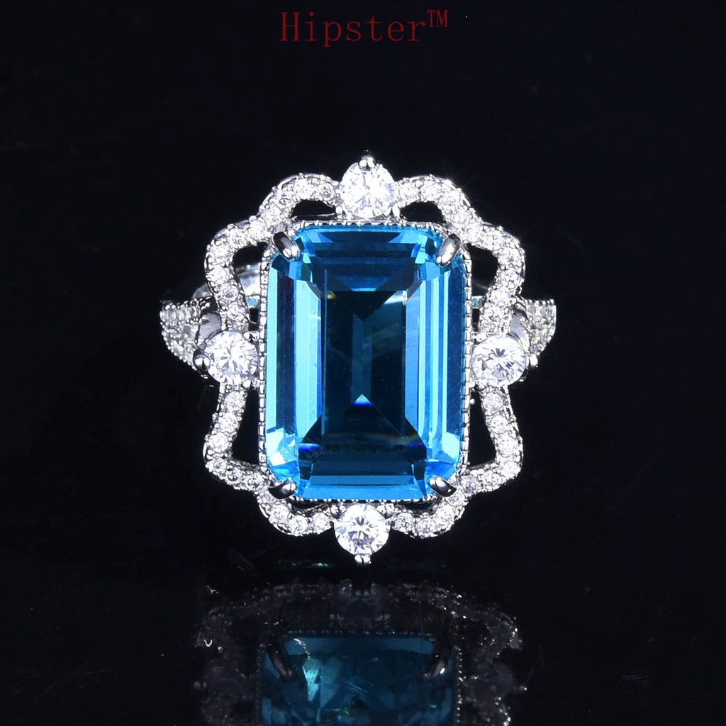 Ocean Blue Topaz Open Ring