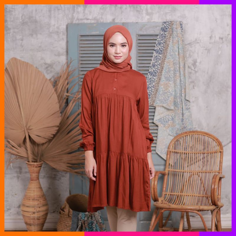 TERMURAHH! TUNIK POLOS DEWASA BAJU ATASAN MUSLIMAH KATUN TERLARIS BAHAN KATUN RAYON PREMIUM BISA COD