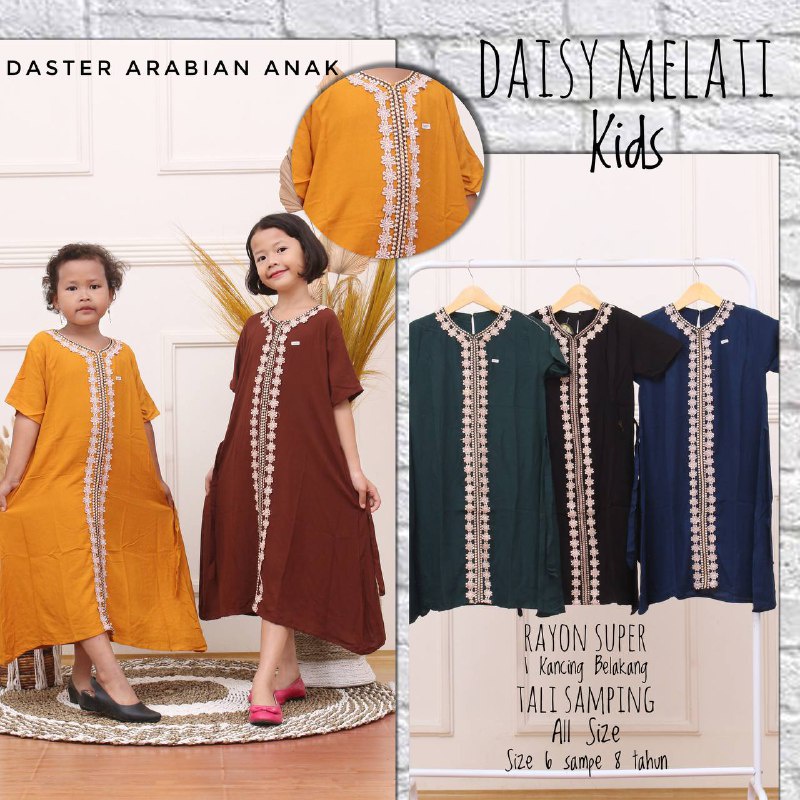 Gamis Anak Muslim Bahan Rayon Daster Arabian Renda