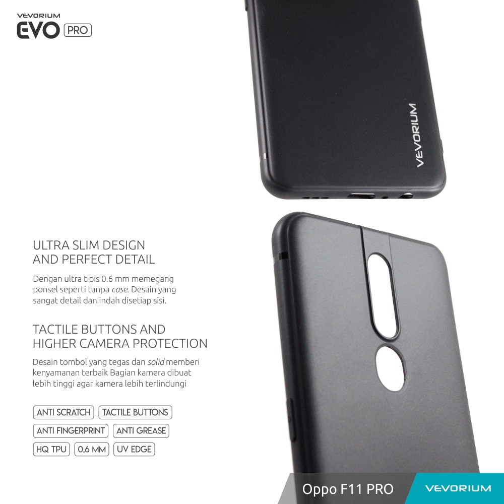 VEVORIUM EVO PRO Oppo F11 PRO Soft Case Softcase dan Tempered Glass