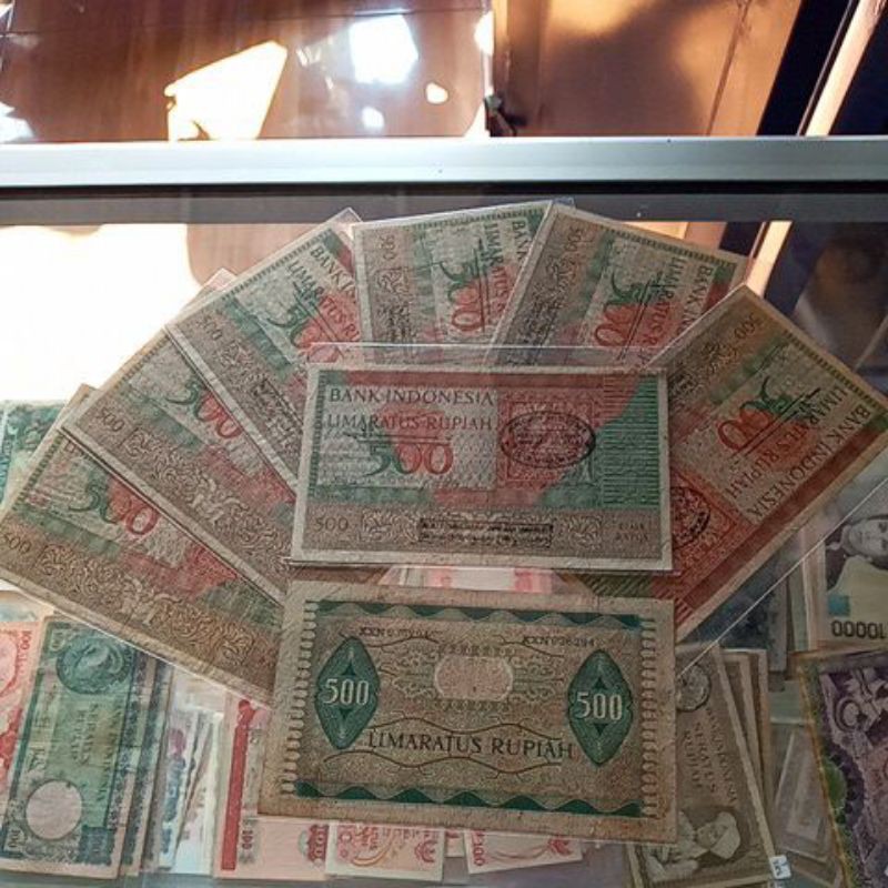 uang kuno 500 budaya 1952 asli