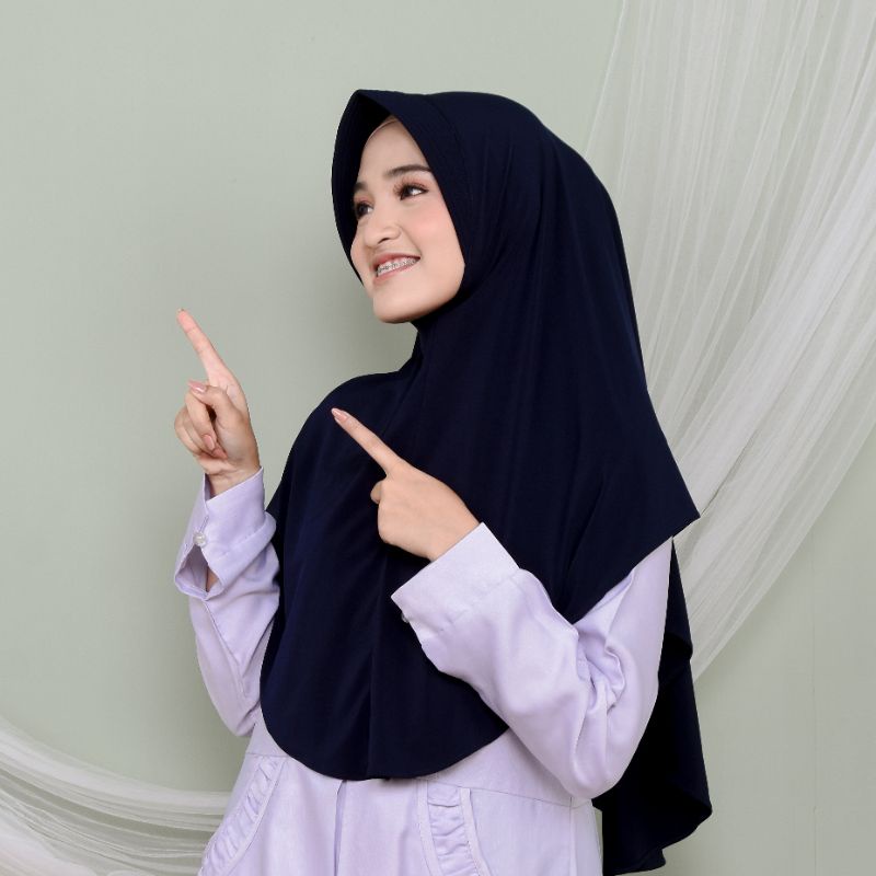 Jilbab Instan Jersey Pinguin Khimar Pet Antem Kerudung Bergo