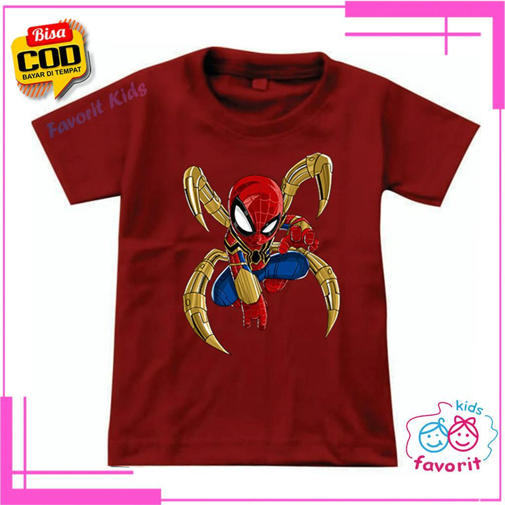 KAOS ANAK LAKI LAKI LENGAN PENDEK MOTIF SPIDERMAN