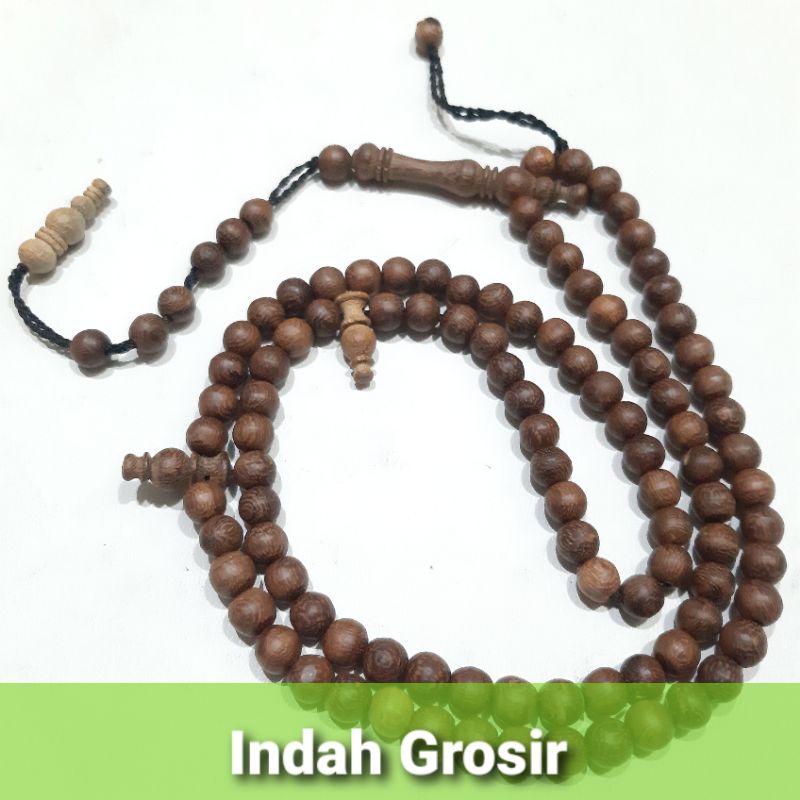 Tasbih Gali Kelor Natural 99butir 9mm Bandul