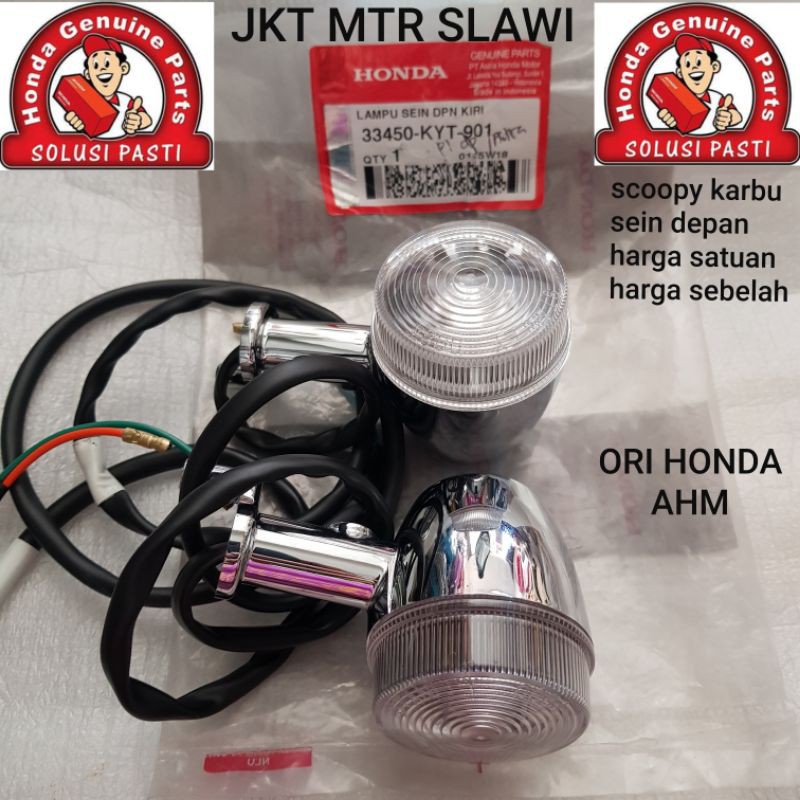 33400-KYT-901 (R) 33450-KYT-901 (L) Sein assy depan lampu sein depan scoopy karbu harga satuan ori h