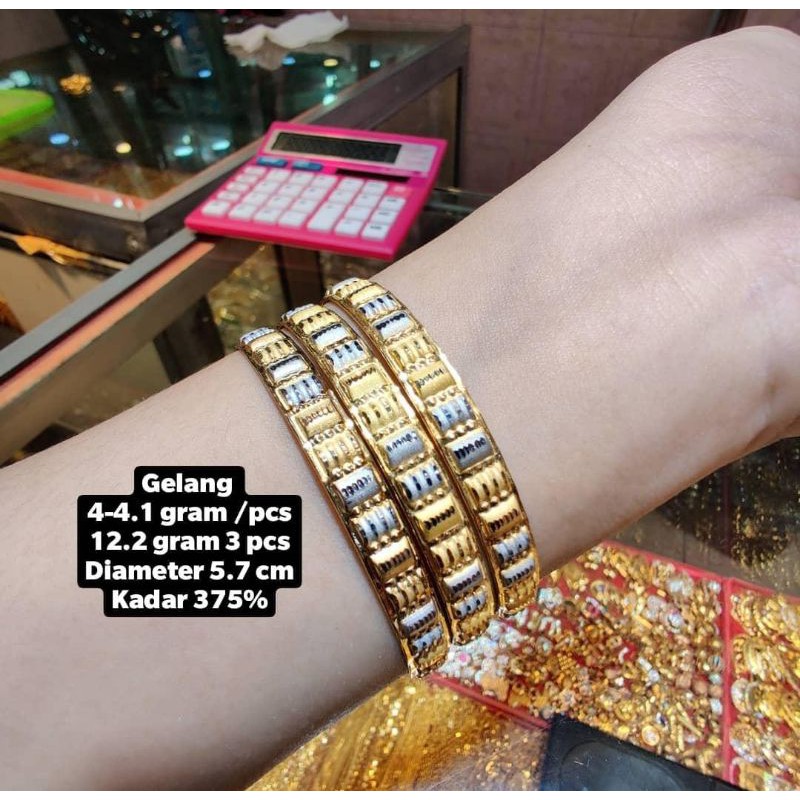 Gelang kroncong dove 2 dimensi emas muda kadar 375%
