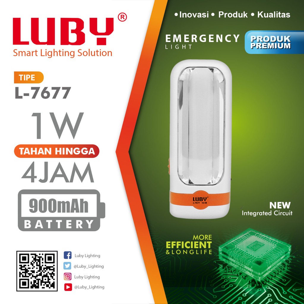 Lampu Emergency + Senter Luby L-7677