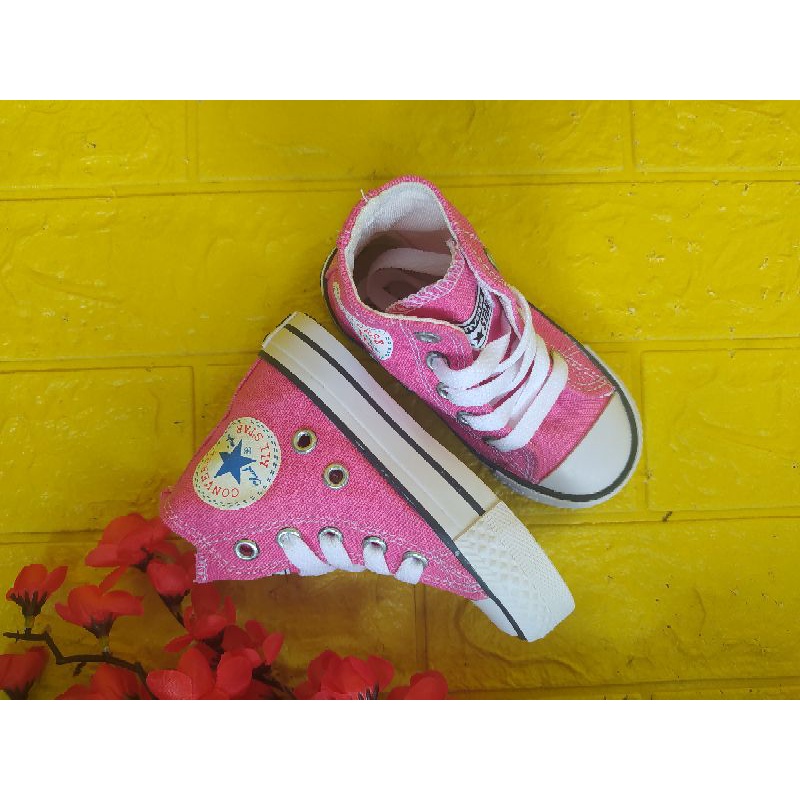 Sepatu anak perempuan cewek warna pink model boots mulai 1 tahun converse all star sneakers kids