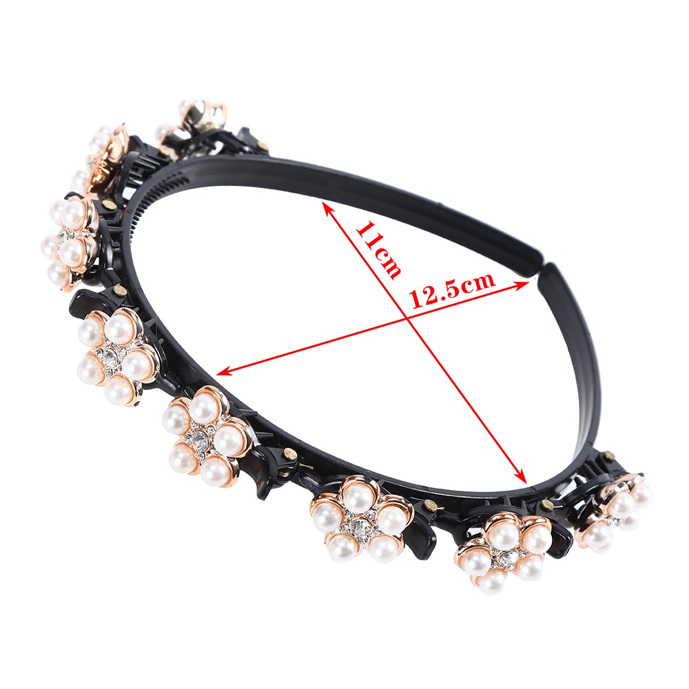 Korean Pearl Rhinestone Headband with Clip Fashion Simple Hair Clip for Women Hair Accessories