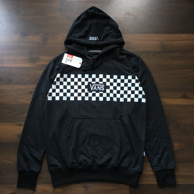 HOODIE VANS CHECKERBOARD LOGO BORDIR PREMIUM SAML HOODIE COWOK KOREA UBA