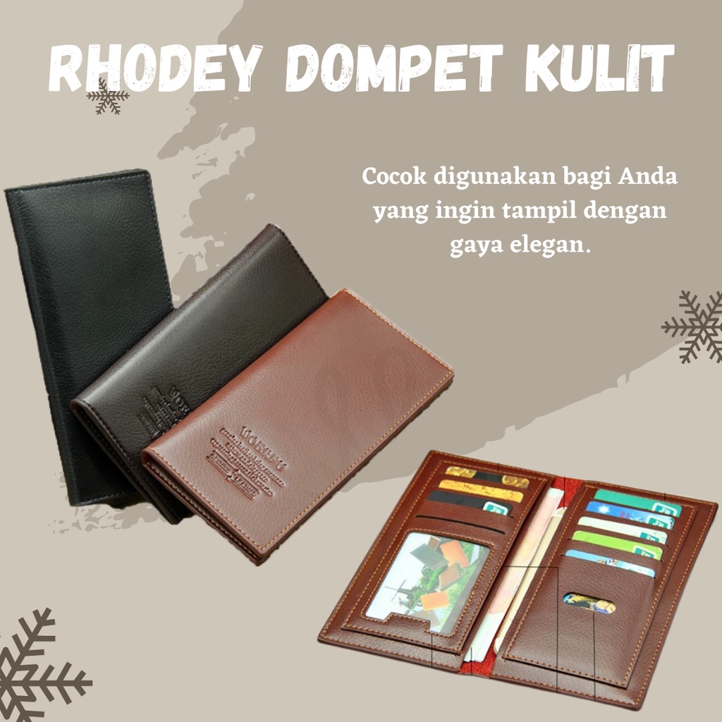 Terbaru!! Rhodey Dompet Kulit Pria Model Clutch - CKQBN 2 Warna Hitam / Coklat